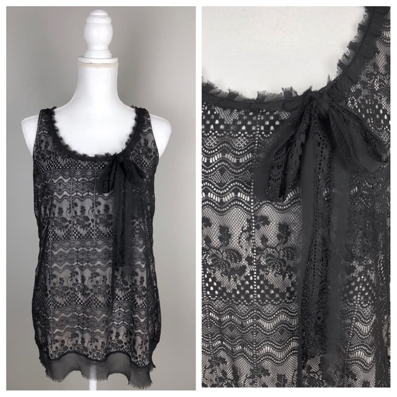 CAbi Tops - 5/$25☀️#552 Emily Sleeveless Lace Overlay Tank Top